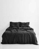 Charcoal 100% Flax Linen Bedding Set