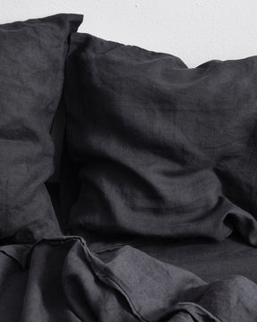 Charcoal 100% Flax Linen Bedding Set